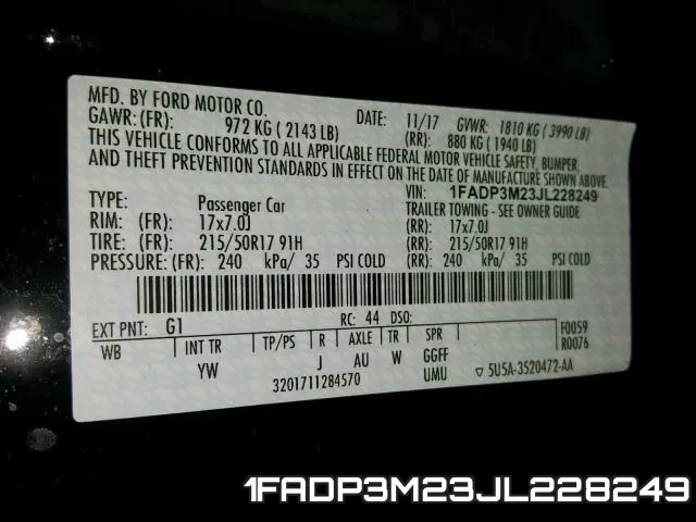 1FADP3M23JL228249 фото 2