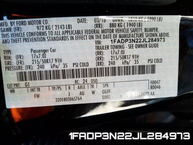 1FADP3N22JL284973 фото 2