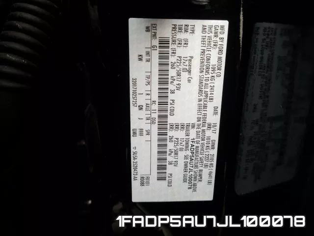 1FADP5AU7JL100078 фото 2