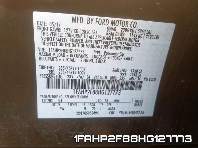 1FAHP2F88HG127773 фото 2