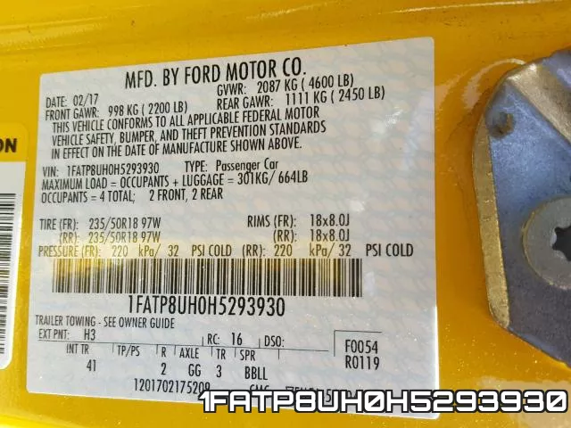 1FATP8UH0H5293930 фото 2