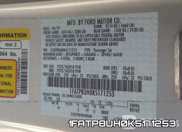 1FATP8UH0K5171253 фото 9