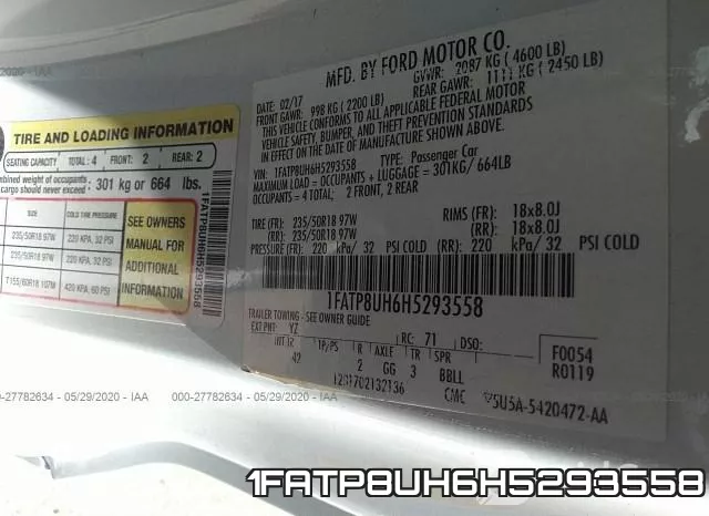 1FATP8UH6H5293558 фото 10