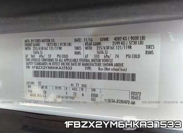 1FBZX2YM6HKA37533 фото 10