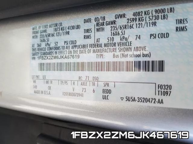 1FBZX2ZM6JK467619 фото 2