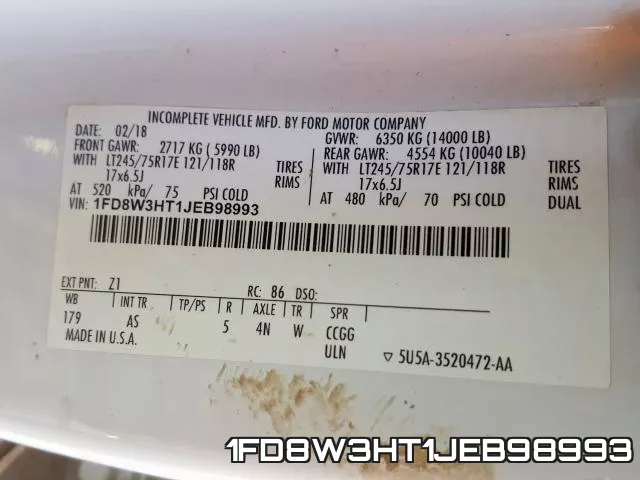 1FD8W3HT1JEB98993 фото 2