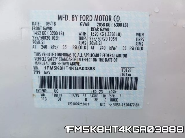1FM5K8HT4KGA03888 фото 2
