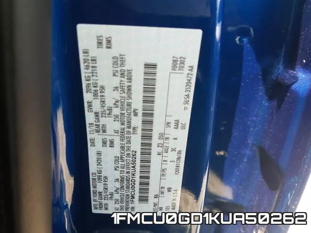 1FMCU0GD1KUA50262 фото 2