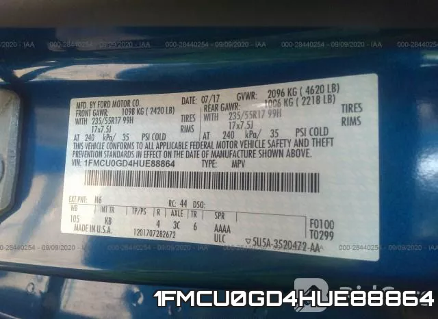 1FMCU0GD4HUE88864 фото 10