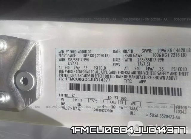 1FMCU0GD4JUD14377 фото 10