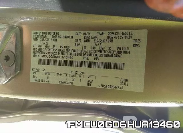 1FMCU0GD6HUA13460 фото 10