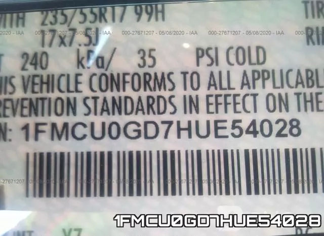 1FMCU0GD7HUE54028 фото 10