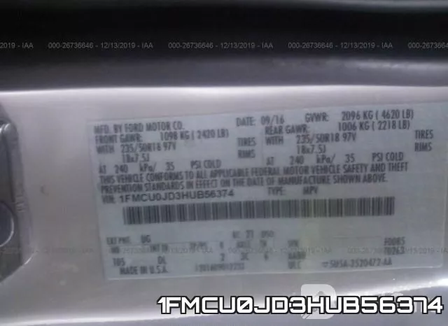 1FMCU0JD3HUB56374 фото 10