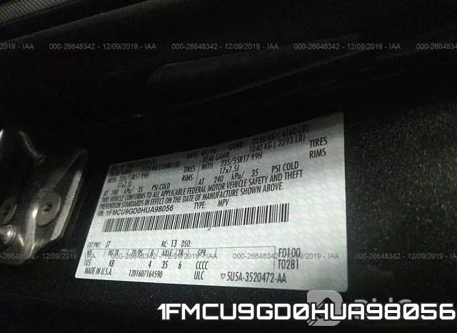 1FMCU9GD0HUA98056 фото 10