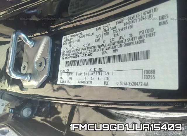 1FMCU9GD1JUA15403 фото 10