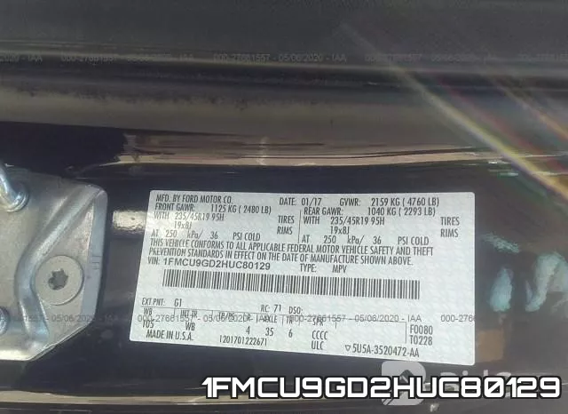 1FMCU9GD2HUC80129 фото 10