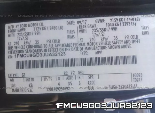1FMCU9GD3JUA32123 фото 10