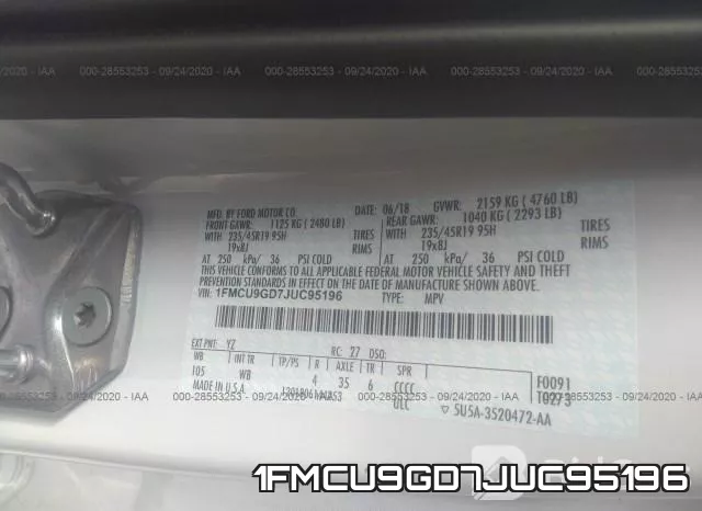 1FMCU9GD7JUC95196 фото 10