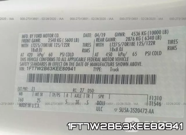 1FT7W2B63KEE80941 фото 10