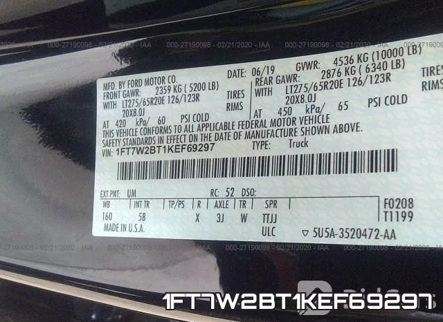 1FT7W2BT1KEF69297 фото 10