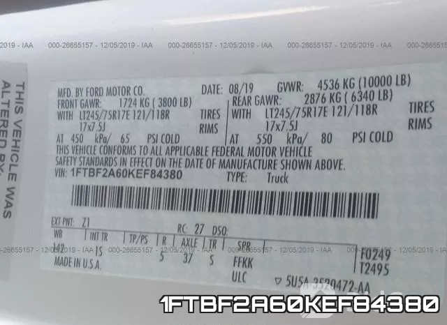 1FTBF2A60KEF84380 фото 10