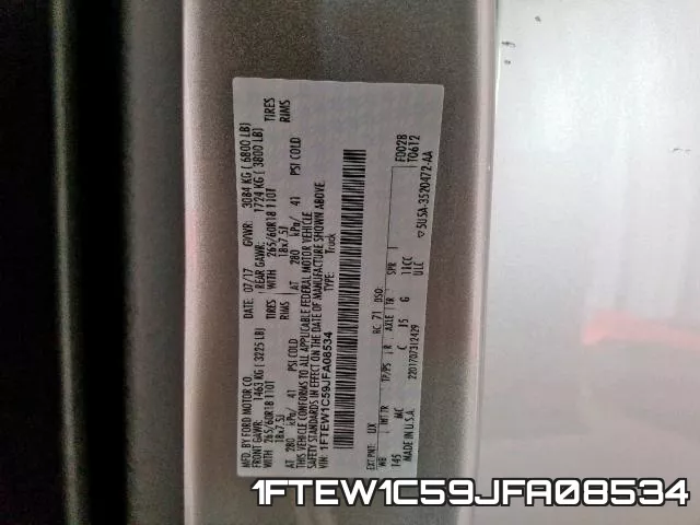 1FTEW1C59JFA08534 фото 2
