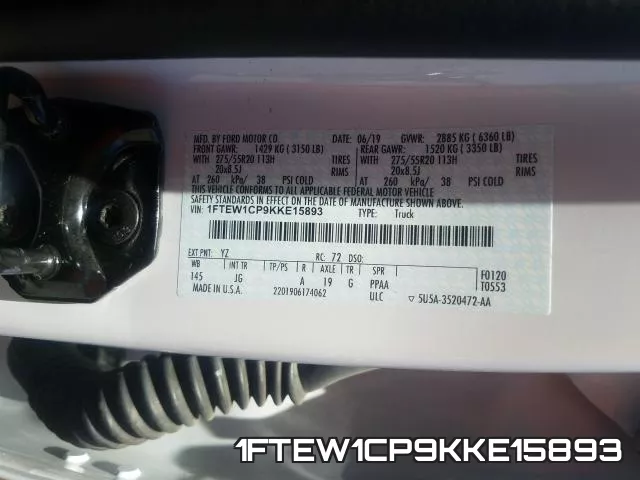 1FTEW1CP9KKE15893 фото 2