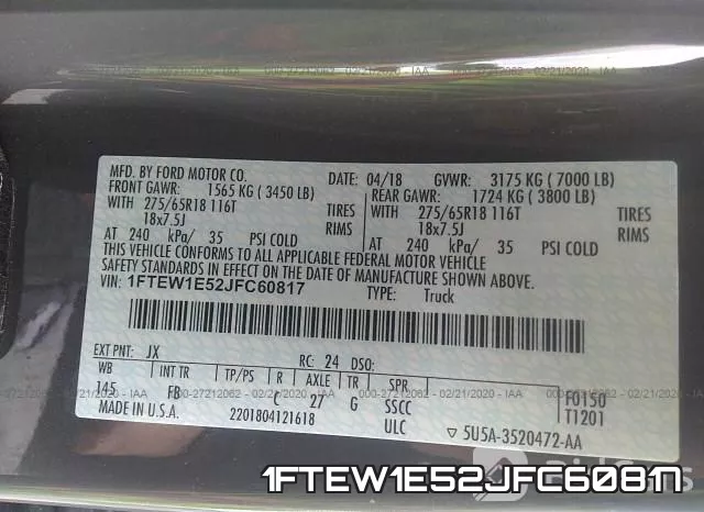 1FTEW1E52JFC60817 фото 10