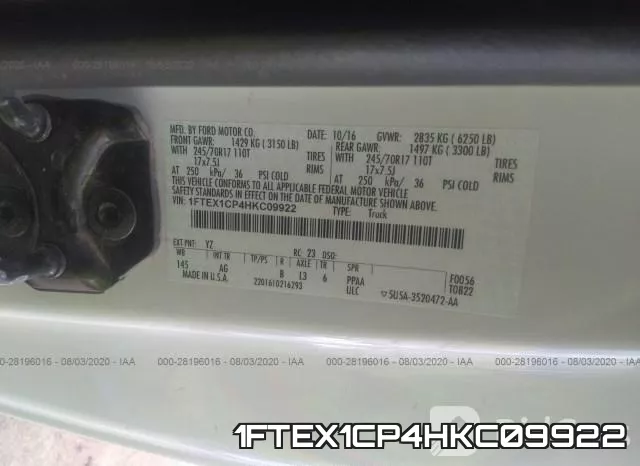 1FTEX1CP4HKC09922 фото 10