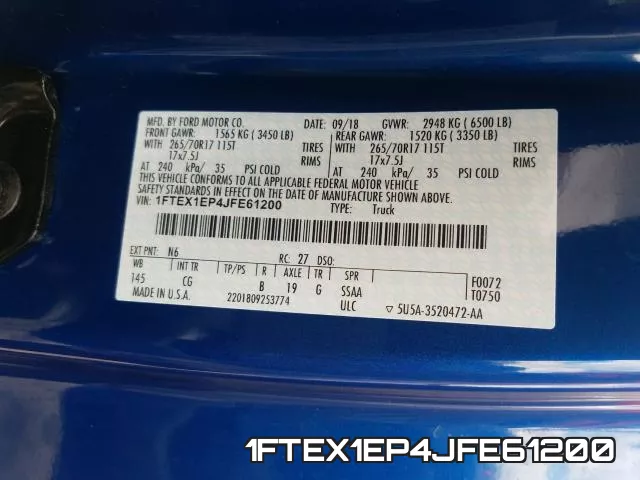 1FTEX1EP4JFE61200 фото 2