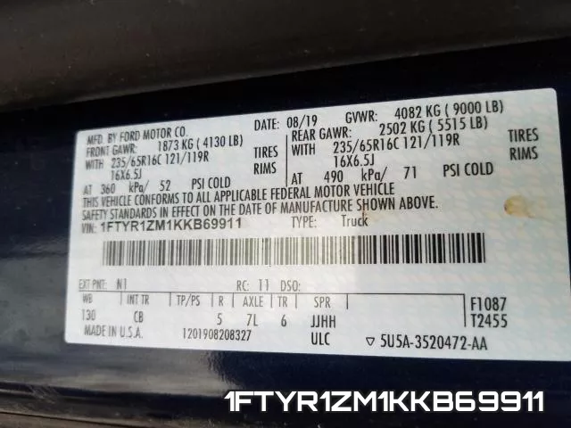 1FTYR1ZM1KKB69911 фото 2