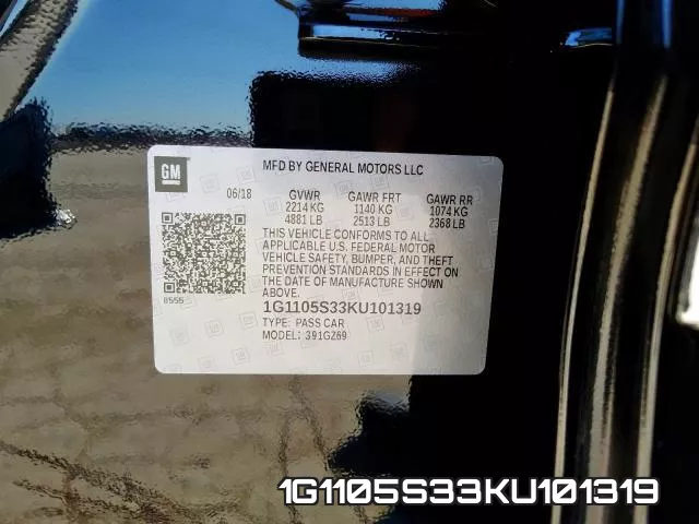 1G1105S33KU101319 фото 2