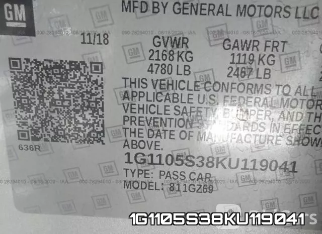 1G1105S38KU119041 фото 10