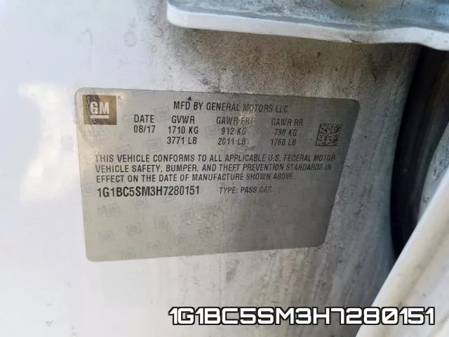 1G1BC5SM3H7280151 фото 2