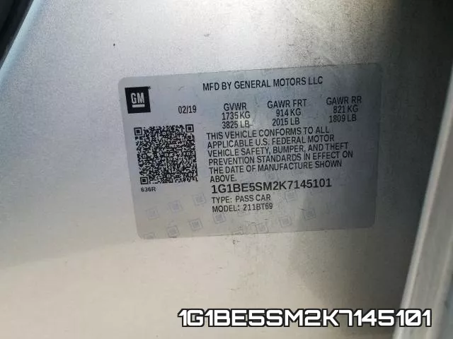 1G1BE5SM2K7145101 фото 2