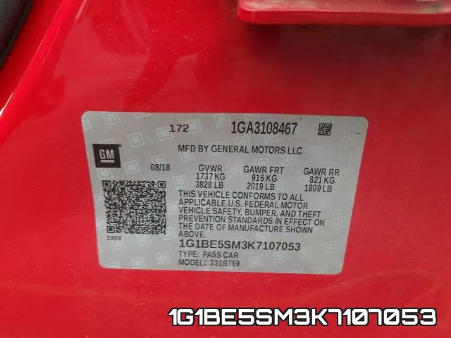 1G1BE5SM3K7107053 фото 2