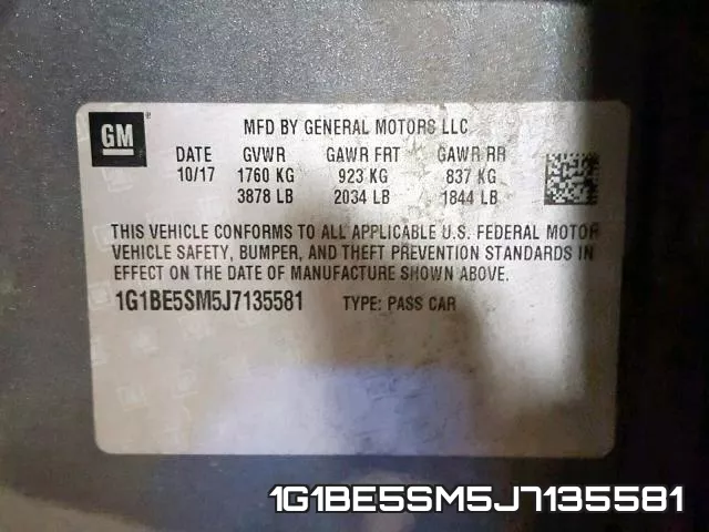 1G1BE5SM5J7135581 фото 2