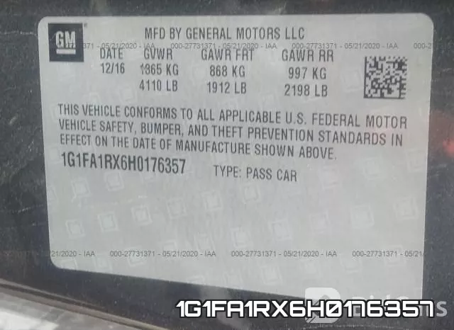 1G1FA1RX6H0176357 фото 10