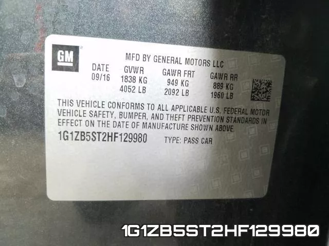 1G1ZB5ST2HF129980 фото 2