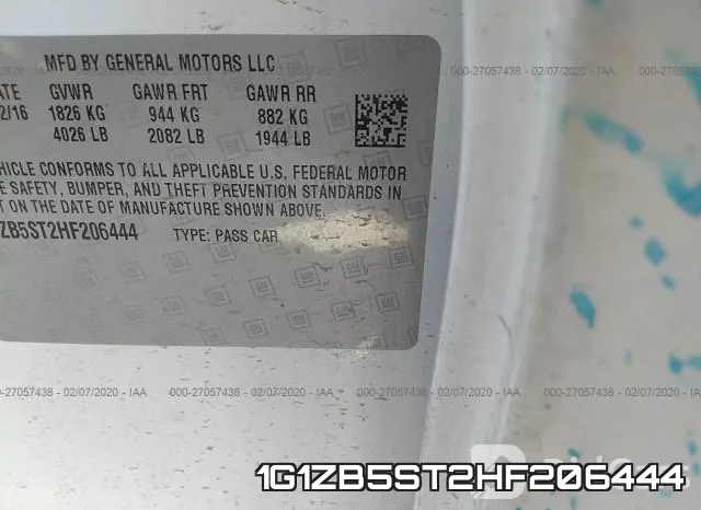 1G1ZB5ST2HF206444 фото 10