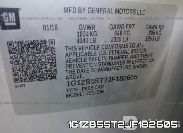 1G1ZB5ST2JF182605 фото 10