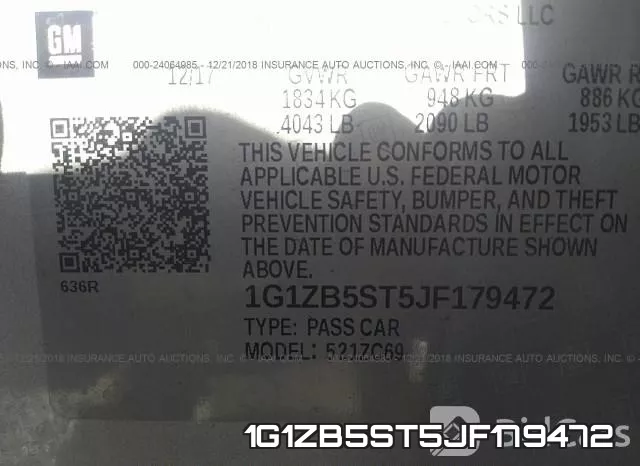 1G1ZB5ST5JF179472 фото 10