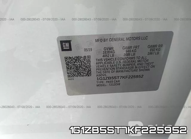 1G1ZB5ST7KF225952 фото 10