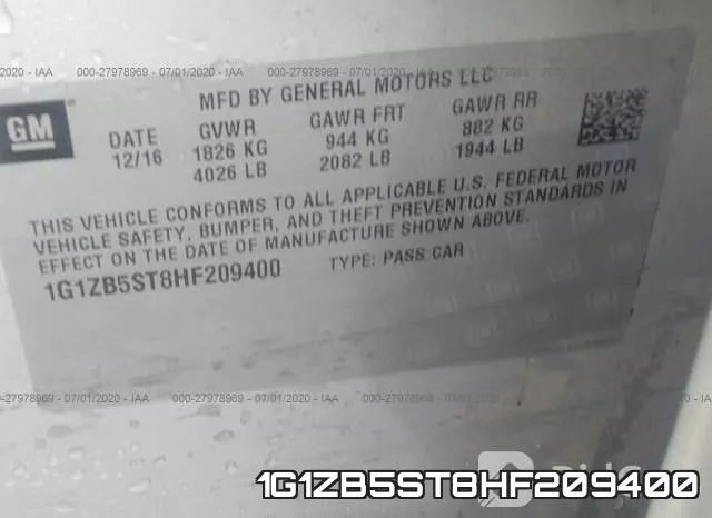 1G1ZB5ST8HF209400 фото 10