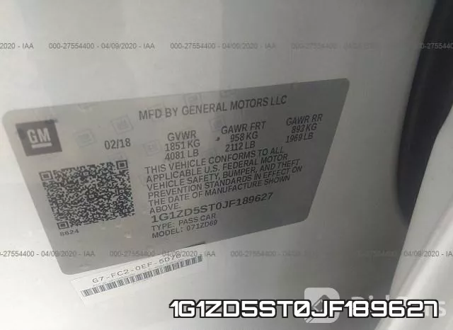 1G1ZD5ST0JF189627 фото 10