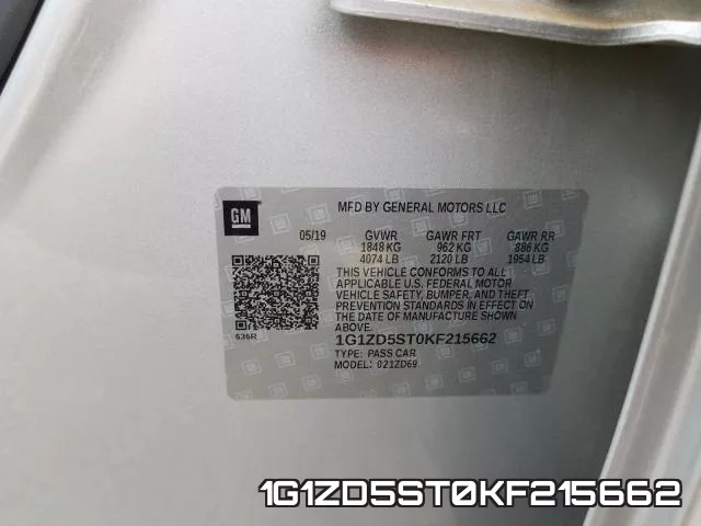 1G1ZD5ST0KF215662 фото 2