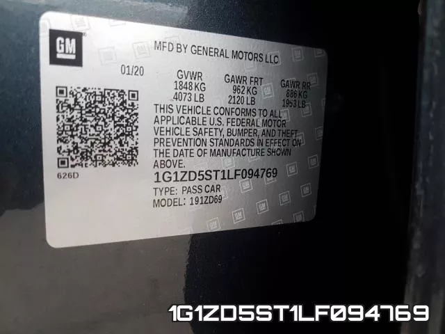 1G1ZD5ST1LF094769 фото 2