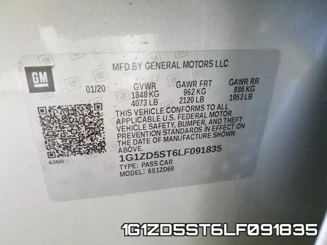 1G1ZD5ST6LF091835 фото 2