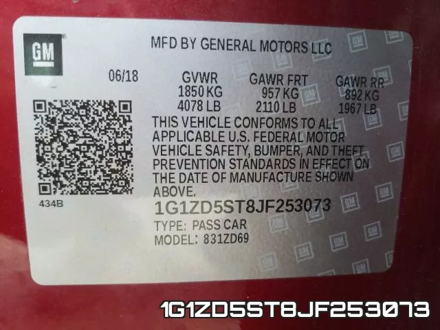 1G1ZD5ST8JF253073 фото 2