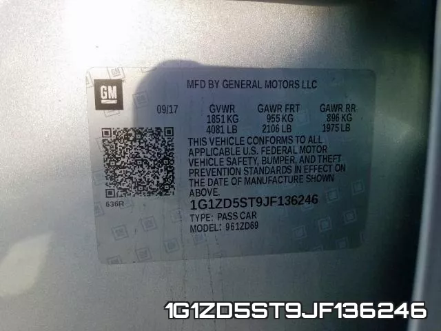 1G1ZD5ST9JF136246 фото 2